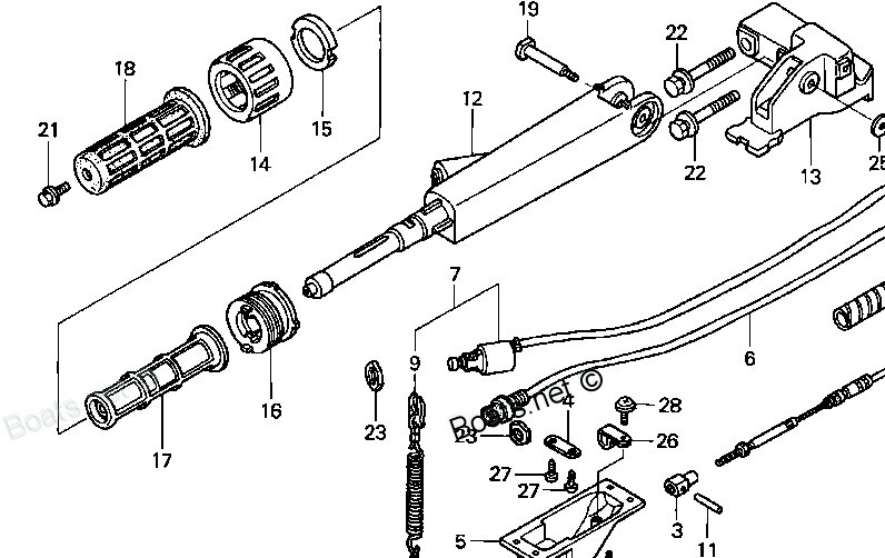 Ручка фрикциона рукоятки газа Honda BF8..90 53132-ZW9-000 - фото 3 - id-p65939223