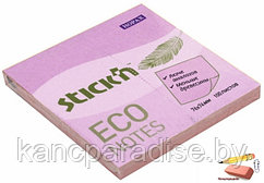 Блок для заметок Stick`n ECO, 76x76мм., 60г/м2, 100 листов, пастель, розовый