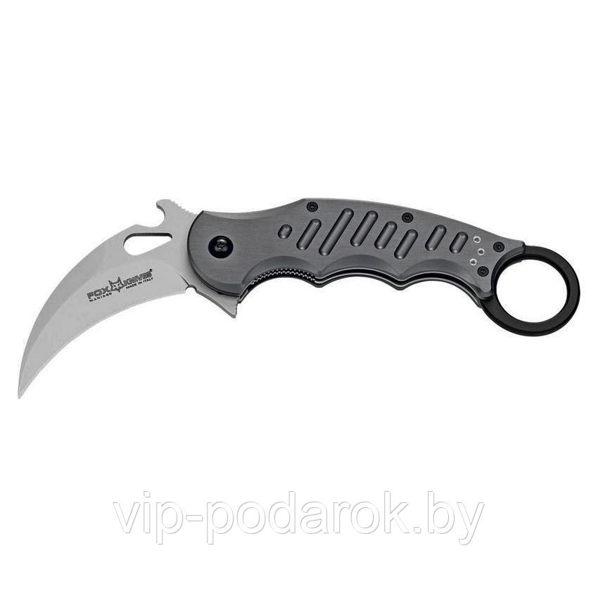 Нож складной Fox Knives Karambit Gray Aluminum Flipper - фото 1 - id-p65945765