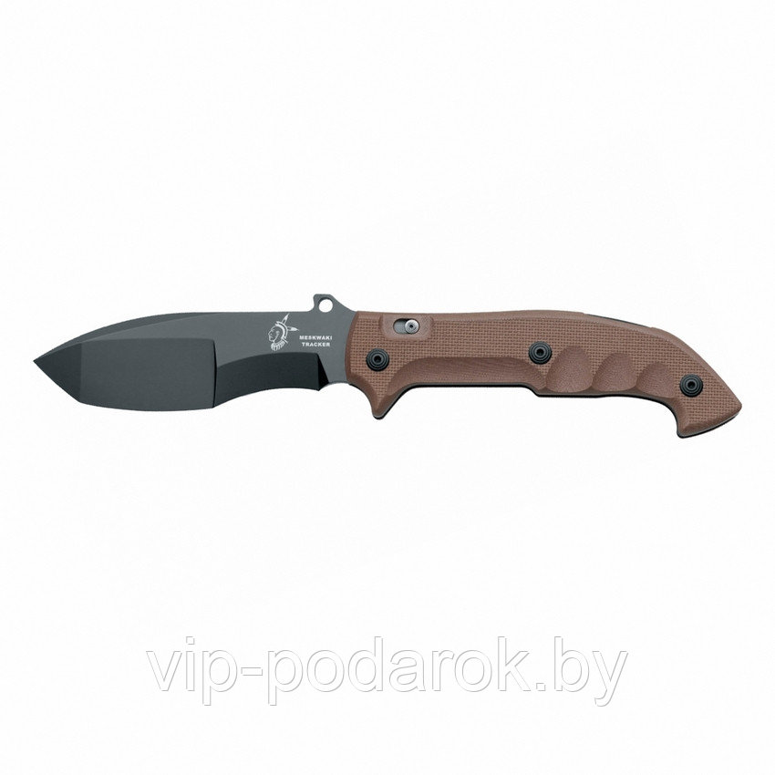 Нож складной FKMD Meskwaki Tracker Brown G-10 Scales Black DLC-Coating Blade - фото 1 - id-p65945777