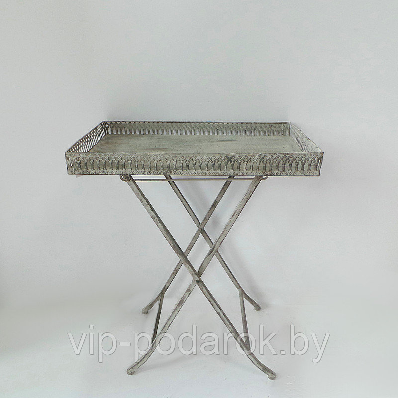 Столик складной декоративный, белая патина - фото 1 - id-p65946160