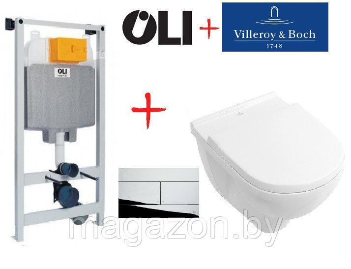 Инсталляция Oli 74 Plus с безободковым унитазом Villeroy & Boch O.novo 5660HR01