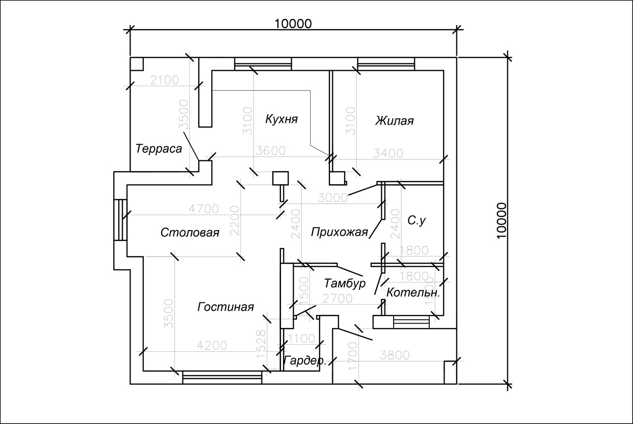 Проект жилого одноэтажного современного дома - фото 1 - id-p33734630