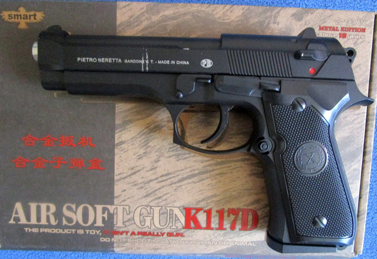 Пистолет игрушечный Air Soft Gun K117 Beretta 92-Беретта Air Soft Gun К 117 - фото 1 - id-p66075794