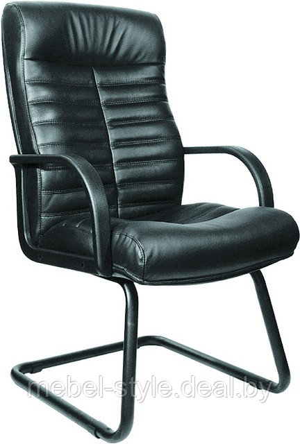 Конференц кресла ОРМАН CF Black PL , стул ORMAN на полозьях в ECO коже - фото 1 - id-p2893535