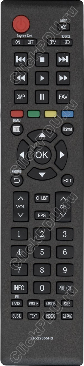 ПДУ для Hisense ER-22655HS ic как оригинал (серия HOB1332)