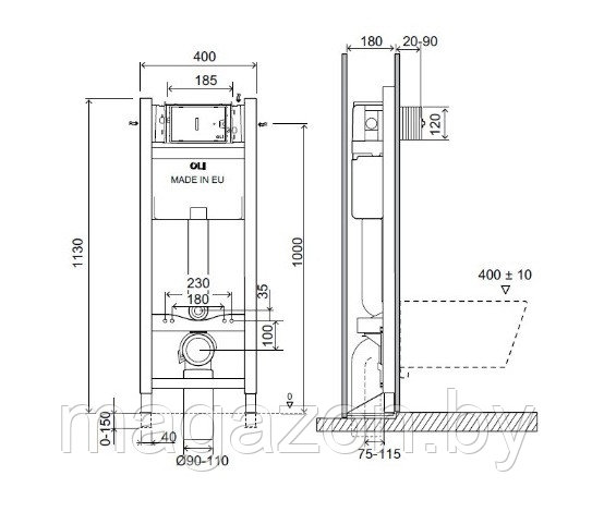 Инсталляция для унитаза Oli Expert 113 Plus механическая 721803 - фото 3 - id-p66139093