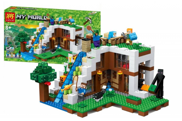 Конструктор Lele 33052 My World База на водопаде (аналог Lego Minecraft 21134) 744 детали - фото 1 - id-p66151896