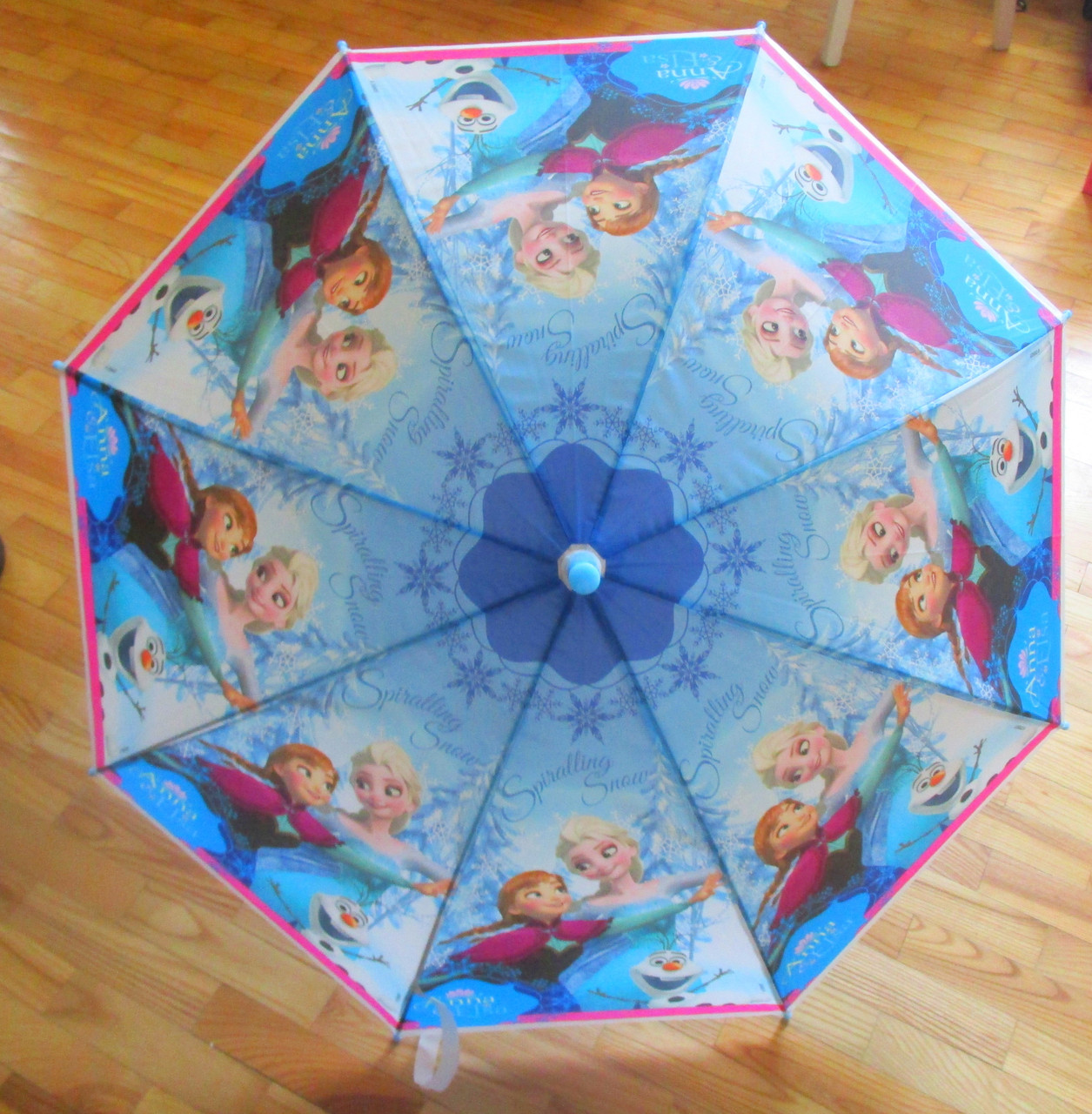 Детский зонт трость холодное сердце полуавтомат анна и эльза голубой - фото 3 - id-p51109187