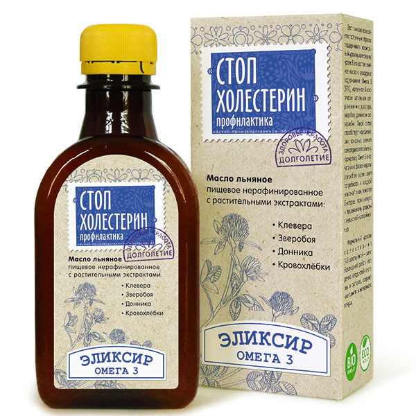 Масло льняное с растительными экстрактами Стоп Холестерин, Компас Здоровья, 200 мл