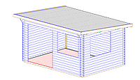 Садовый домик с односкатной крышей Lille 4x3, брус 34 мм
