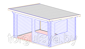Садовый домик с односкатной крышей Lille 4x3, брус 34 мм