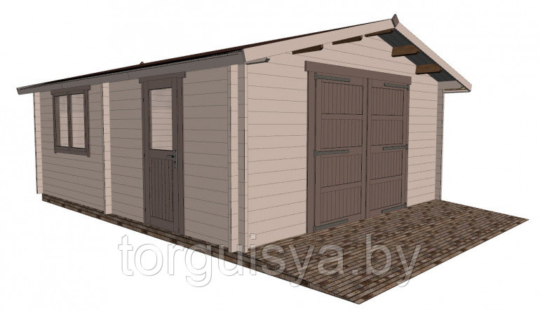 Садовый домик Garage 5x6 Modern, брус 44 мм