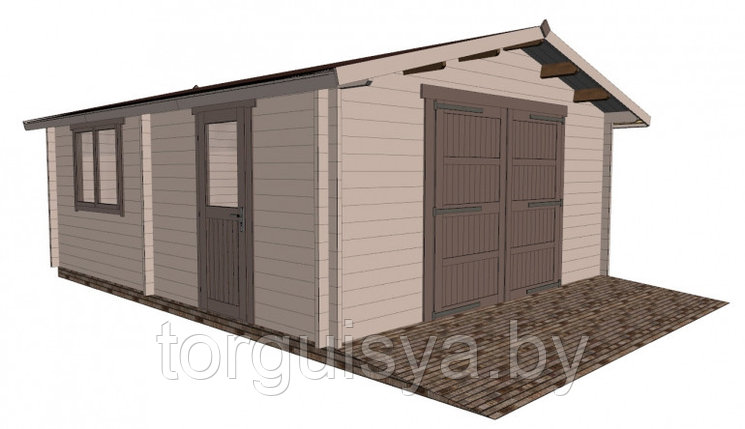 Садовый домик Garage 5x6 Modern, брус 44 мм, фото 2