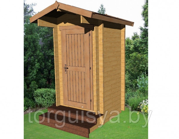 Туалетная кабина из дерева Vaski 1х1,2 брус 34 мм - фото 1 - id-p65519526