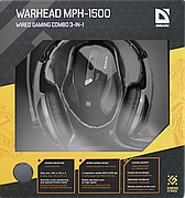 Игровой набор Warhead MPH-1500 черный,мышь+гарнитура+ковер Defender