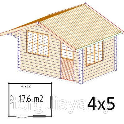 Садовый домик Dreux 4x5 брус 44 мм