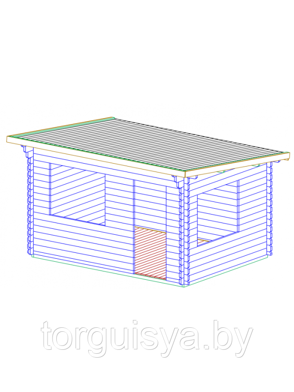 Садовый домик с односкатной крышей Dreux 4x3, брус 44 мм