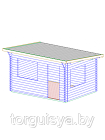 Садовый домик с односкатной крышей Dreux 4x3, брус 44 мм