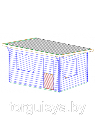 Садовый домик с односкатной крышей Dreux 4x3, брус 44 мм, фото 2