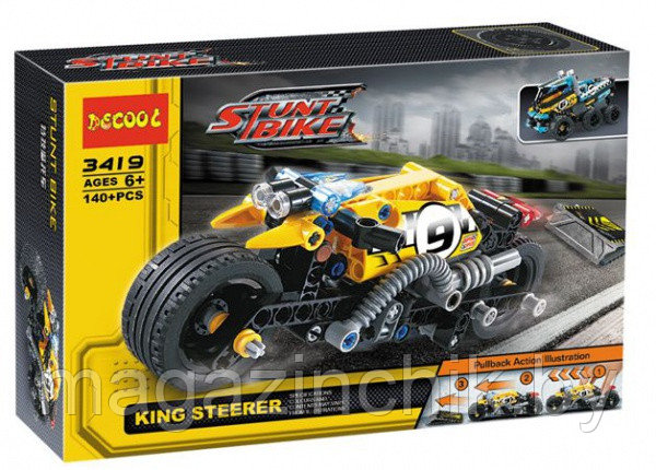 Конструктор Decool 3419 Мотоцикл для трюков 140 дет. аналог Лего Техник (LEGO Technic 42058) - фото 1 - id-p66281512