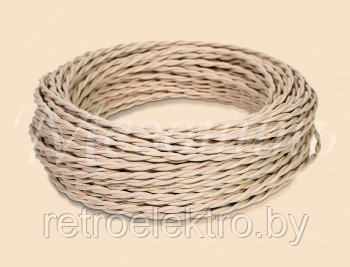 Витой ретро провод 3*1,5 Слоновая кость, Interior Electric, фото 2