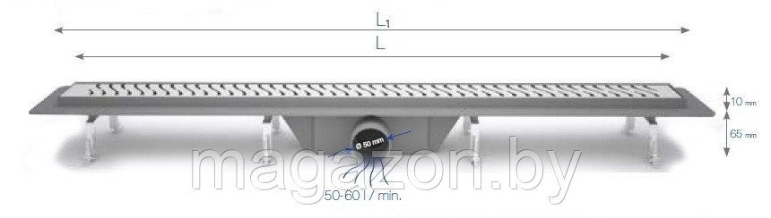 Душевой лоток Styron STY-F-100 Floor, 1000 мм, под плитку - фото 7 - id-p66301808