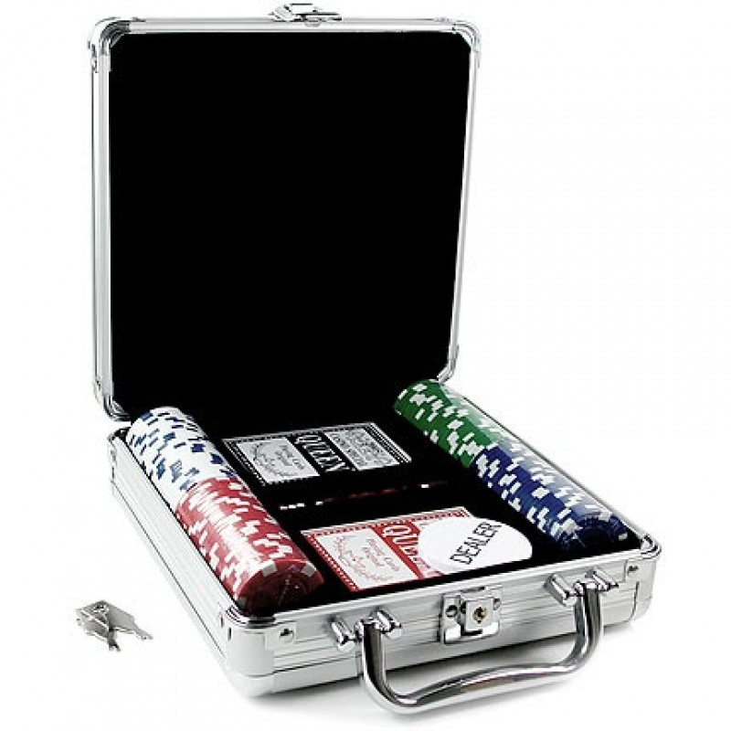 Покер в кейсе на 100 фишек без номинала - фото 1 - id-p7129941
