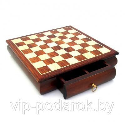 332W Шахматная доска, дерево с инкрустацией, 33x33x7,5см - фото 1 - id-p66411474