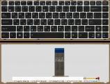 Клавиатура MP-09K23US-5283 для ноутбука Asus Eee PC 1201 серебристо-черная с рамкой
