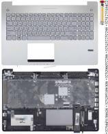 Клавиатура 0KNB0-6123AR00 для ноутбука ASUS G550, N550, N750 +передняя панель,  серебристая с подсветка клавиш