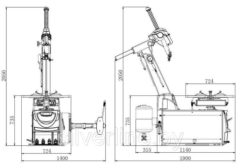Шиномонтажный станок автоматический двухскоростной HOREX-BRIGHT LC889N - фото 6 - id-p66463442