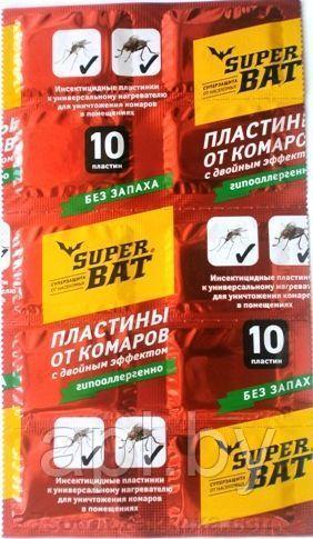 Super Bat пластины от комаров двойного действия 10шт КРАСНЫЕ