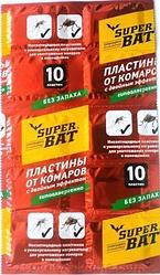 Super Bat пластины от комаров двойного действия 10шт КРАСНЫЕ