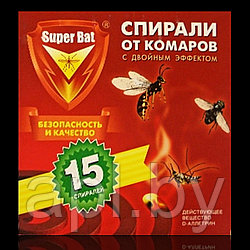 Super Bat Спирали от комаров с тройным эффектом  15 шт.