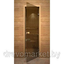 Стеклянные двери для бани и сауны AKMA Элит 690*1790мм (700*1800), стекло бронзовое 8 мм