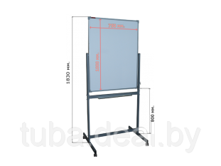 Магнитно-маркерная доска BoardSYS вертикальная поворотно-мобильная 100х75 см.