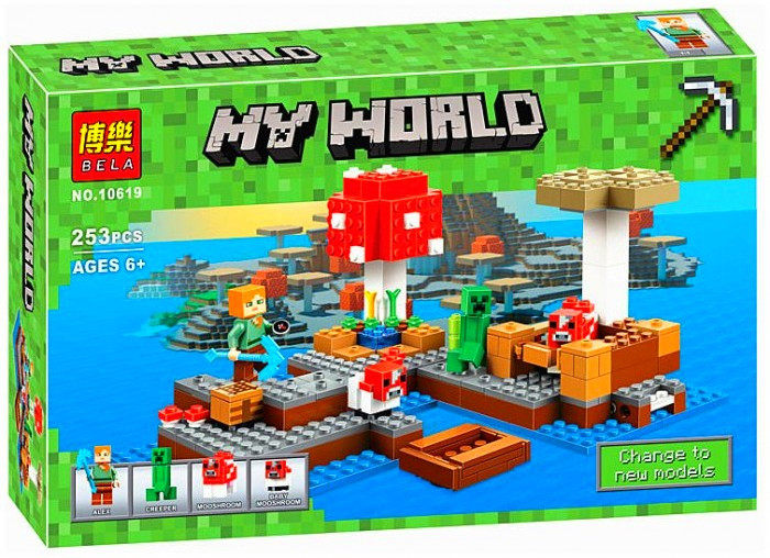 Конструктор Bela Minecraft 10619 «Грибной Остров», 253 д