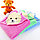 Полотенце-уголок махра Мишка 80*80см  с капюшоном "мишка" 3 цвета, фото 2