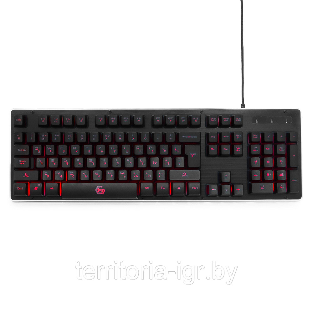 Игровая клавиатура kb-g400l металл, подсветка 3 цвета Gembird - фото 4 - id-p66644017