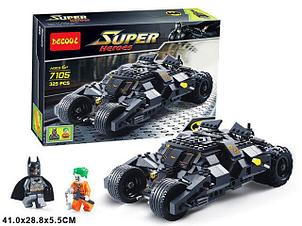 Конструктор Decool 7105 серия Супер Герои Бэтмен Тумблер Бэтмобиль 325 дет аналог Лего (LEGO 7888)  В наличии
