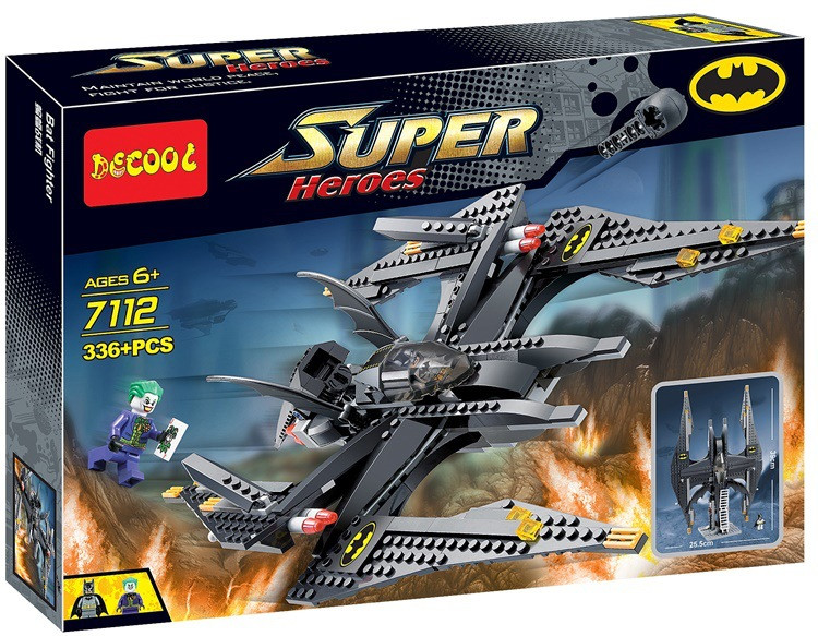 Конструктор Decool 7112 аналог Lego Super Бэтмен и Джокер Batwing - фото 1 - id-p66644381