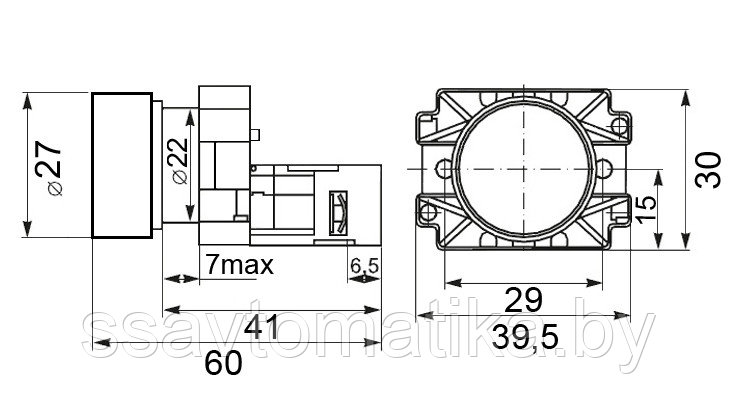 Кнопка XB2-BA21 (черная) - фото 2 - id-p66661038