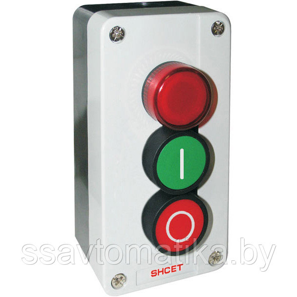 Пост кнопочный ПКУ 373 с сигнальной лампой SHCET - фото 1 - id-p66661542