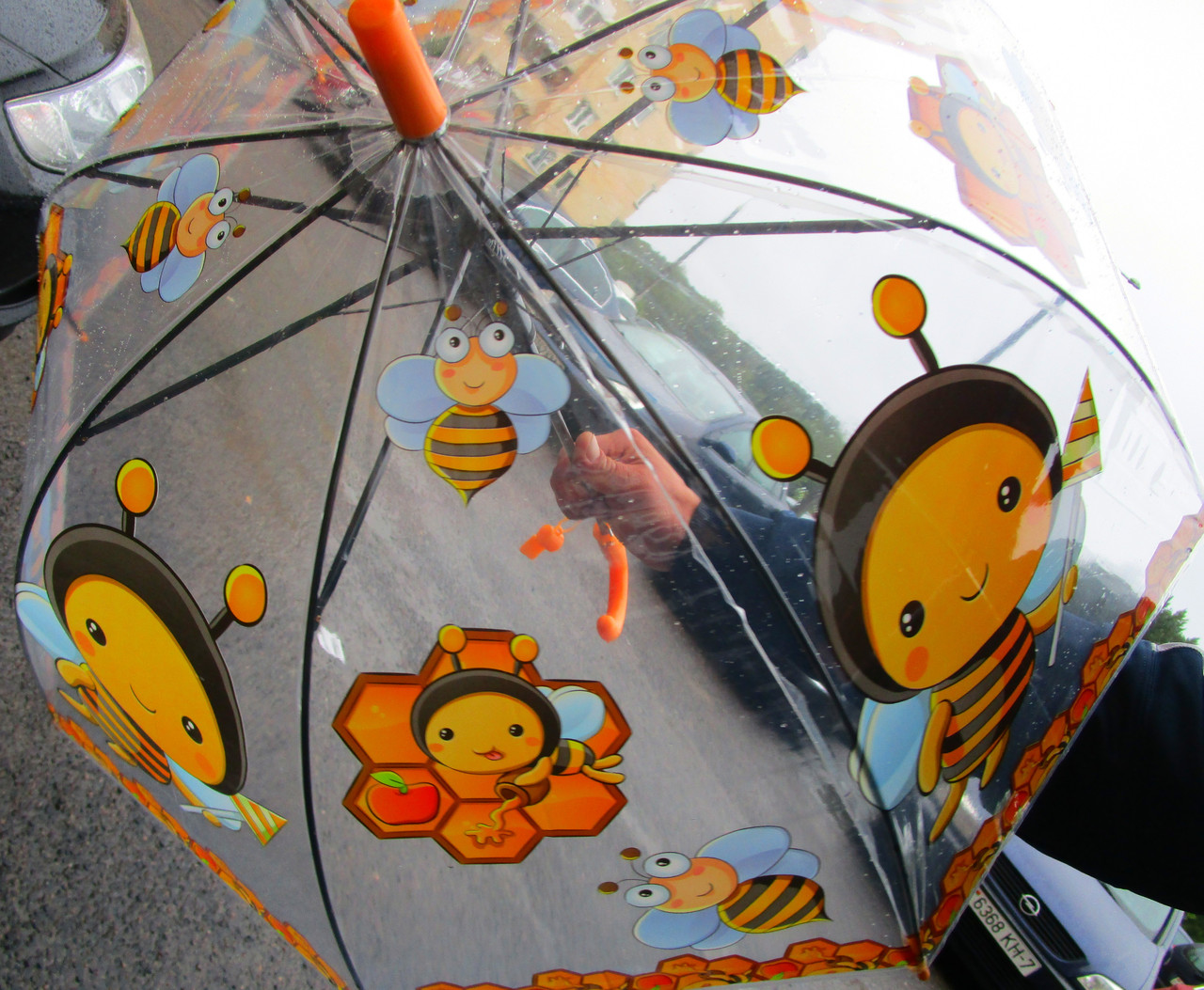 Зонт трость прозрачный "пчелка" - фото 2 - id-p61303938