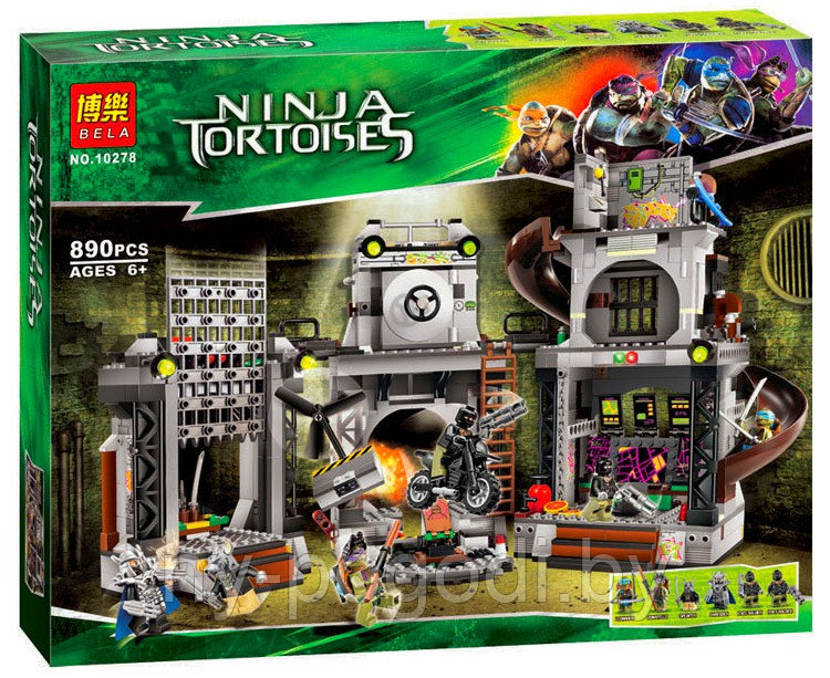 Конструктор Teenage Mutant Ninja Turtles "Вторжение в логово черепашек", Bela 10278