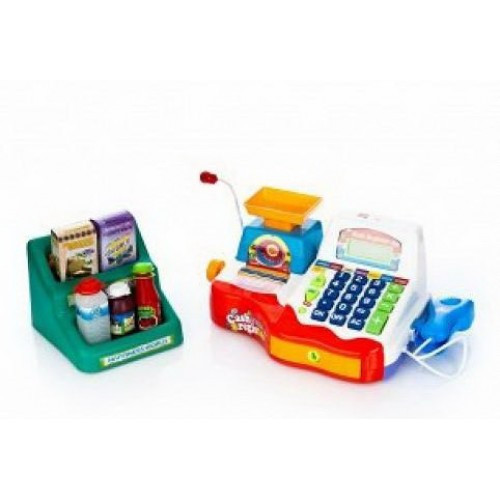 Детская касса Мой магазин 7256 Joy Toy с калькулятором, сканером, чеком, продуктами, со светом и звуком - фото 3 - id-p66702924