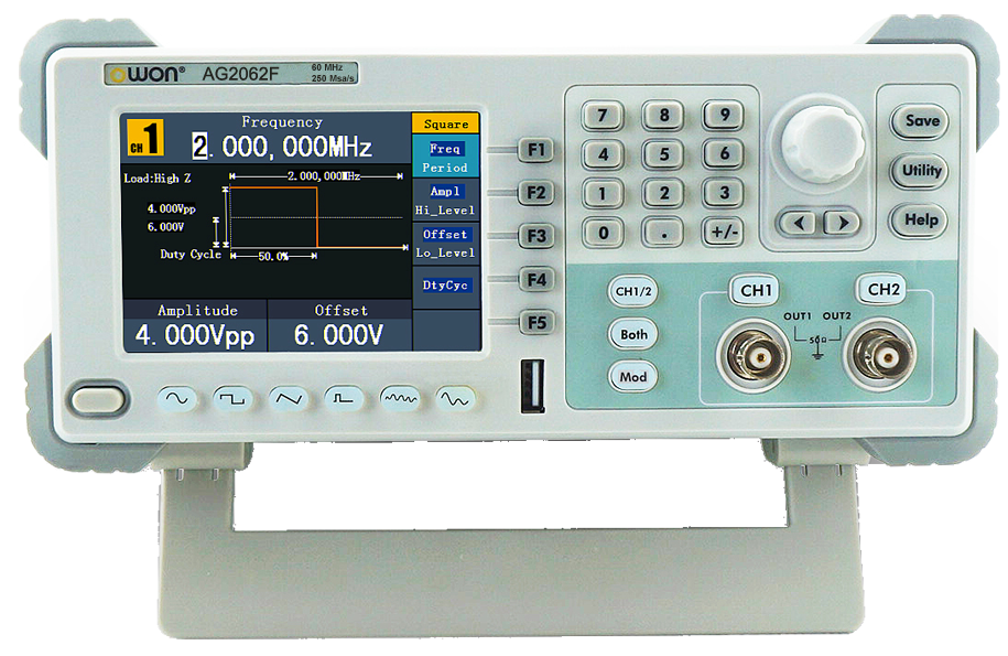 Универсальный DDS-генератор сигналов OWON AG2062F - фото 1 - id-p66703042