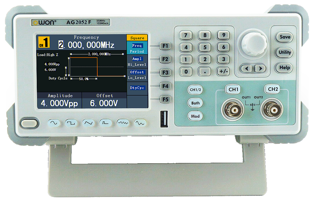 Универсальный DDS-генератор сигналов OWON AG2052F - фото 1 - id-p66710254