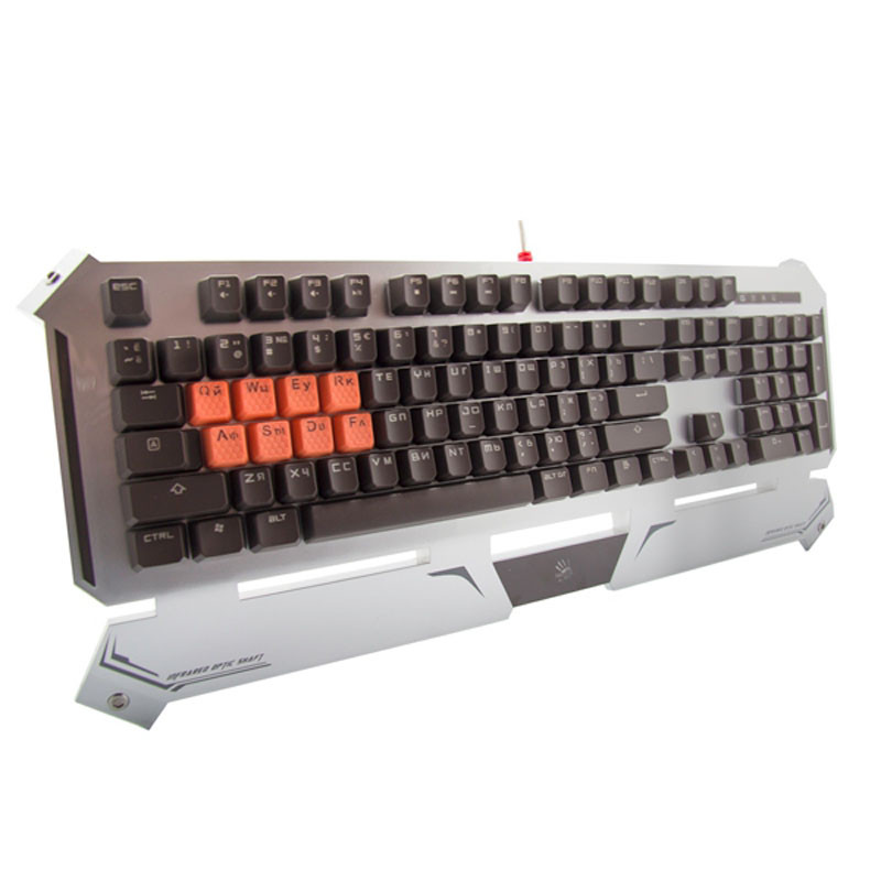 Игровая механическая клавиатура с подсветкой A4Tech Bloody B740A, 106 кл, LK Light Strike, Silver\Gray - фото 2 - id-p66712138
